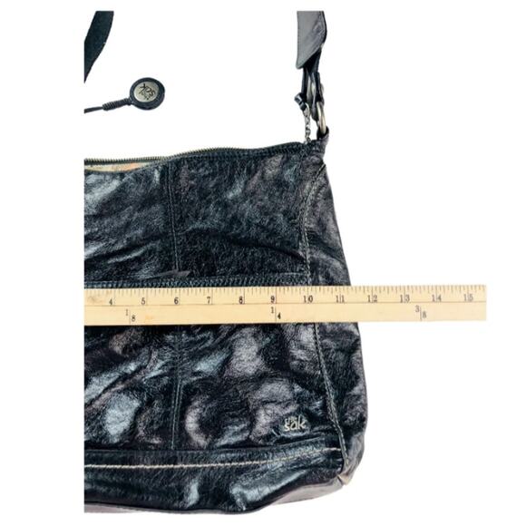 The Sak Womens Boho Black Leather Crossbody Purse Shoulder Bag Adjustable - Picture 12 of 12